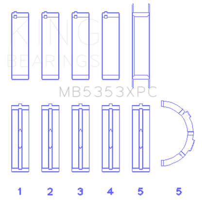 King Engine Bearings Ford 281 4.6L Sohc 16V (Size +.026mm) Main Bearing Set MB5353XPC.026 MB5353XPC.026 Photo - Primary