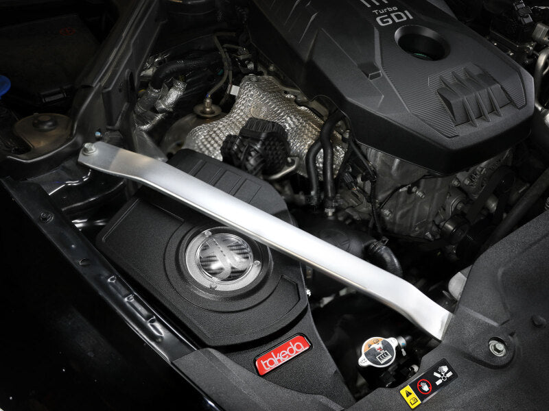 aFe 18-21 Kia Stinger L4 2.0L Takeda Momentum Cold Air Intake System w/ Pro DRY S Filter 56-70055D 56-70055D Photo - Mounted