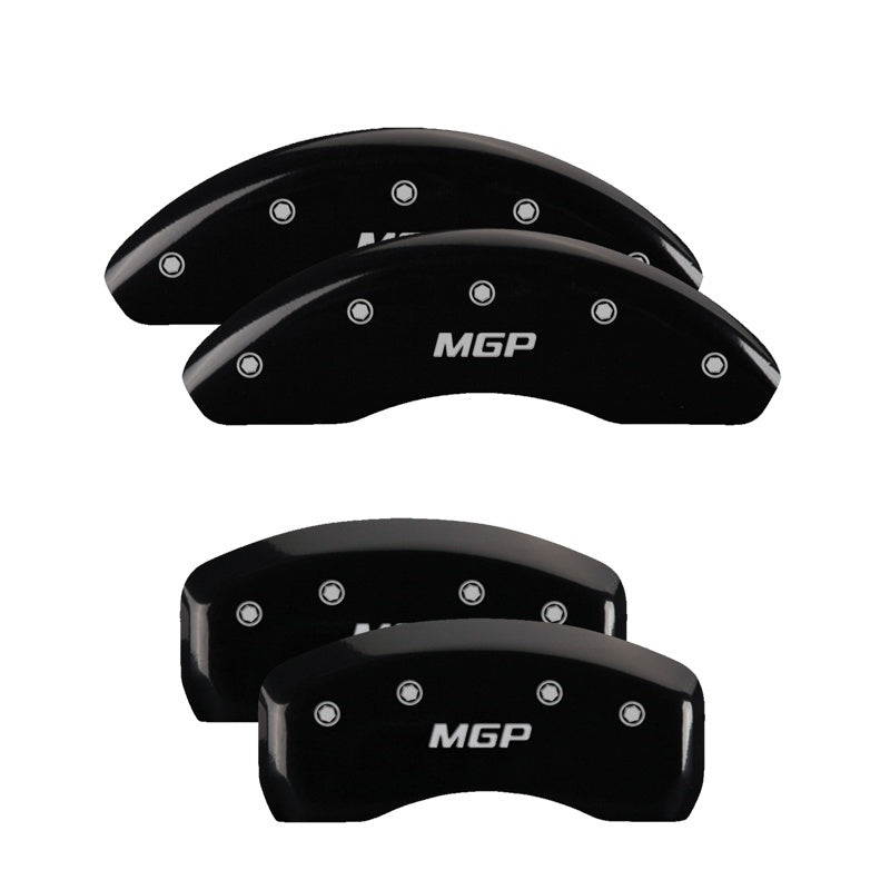 MGP 4 Caliper Covers Engraved Front & Rear MGP Black finish silver ch 14239SMGPBK 14239SMGPBK Photo - Primary