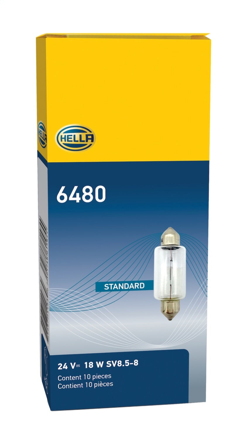 Hella Bulb 6480 24V 18W SV8.5-8 T4.625 15x43mm 6480 6480 Photo - in package