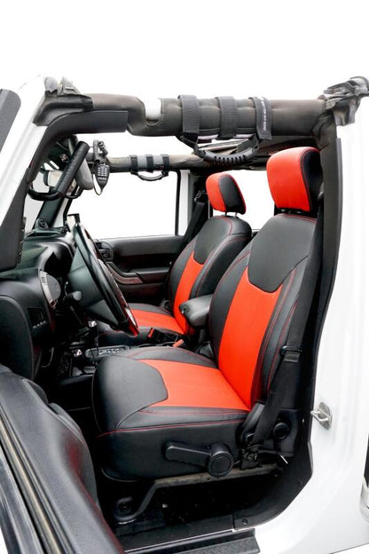 PRP Seats PRP 13-18 Jeep Wrangler JK Front Seat Covers/2 door or 4 door (Pair) - Black/Red B022-05 B022-05 Photo - Close Up