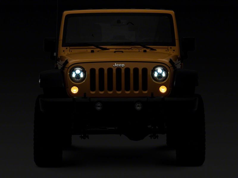 Raxiom 07-18 Jeep Wrangler JK 7-In LED Headlights- Chrome Housing (Clear Lens) J154697 J154697 Photo - Close Up