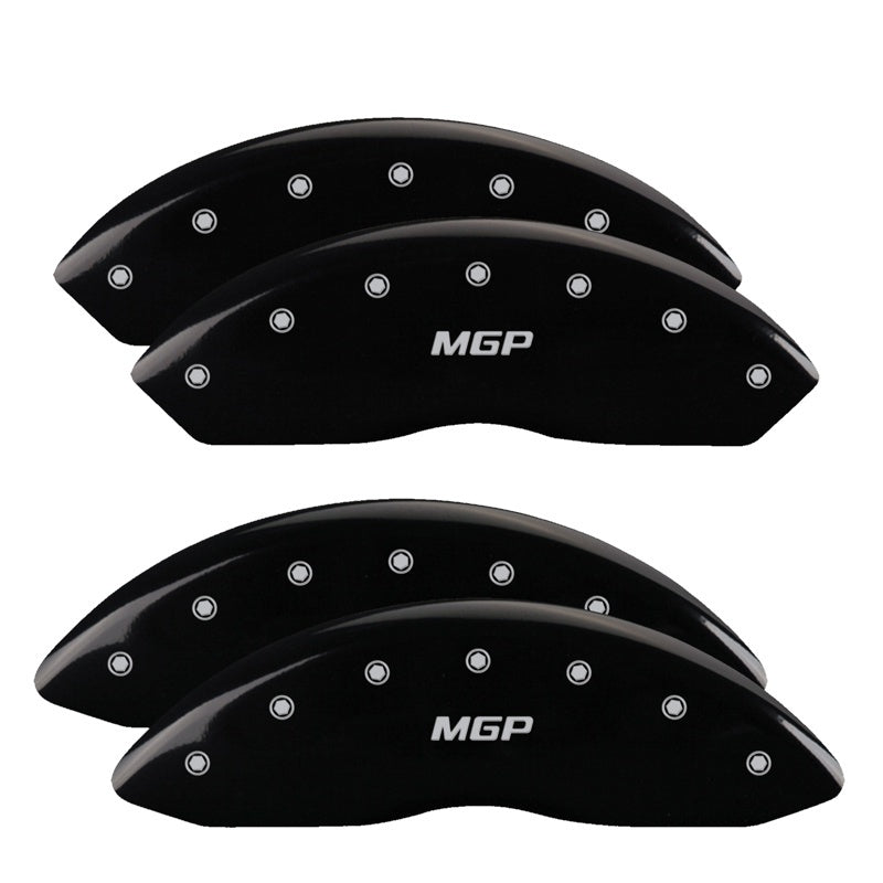 MGP 4 Caliper Covers Engraved Front & Rear MGP Black finish silver ch 39015SMGPBK 39015SMGPBK Photo - Primary