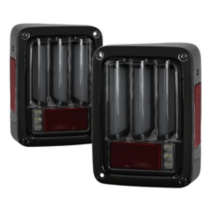 Spyder 07-16 Jeep Wrangler Verison 2 Light Bar LED Tail Lights - Smoke (ALT-YD-JWA07V2-LBLED-BSM) 5084781 5084781 Photo - Primary
