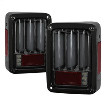 Spyder 07-16 Jeep Wrangler Verison 2 Light Bar LED Tail Lights - Smoke (ALT-YD-JWA07V2-LBLED-BSM) 5084781 5084781 Photo - Primary
