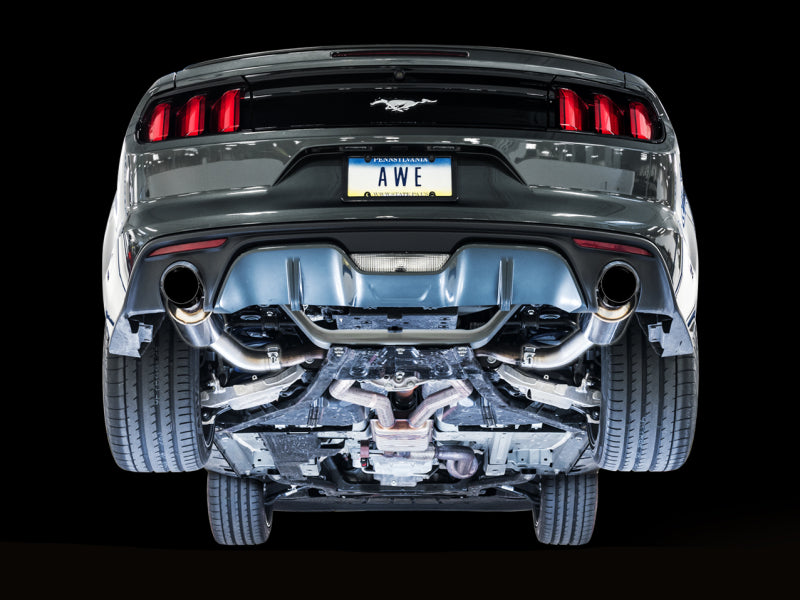 AWE Tuning S550 Mustang EcoBoost Axle-back Exhaust - Touring Edition (Diamond Black Tips) 3015-33086 3015-33086 Photo - out of package