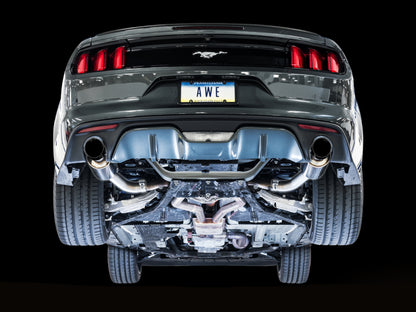 AWE Tuning S550 Mustang EcoBoost Axle-back Exhaust - Touring Edition (Diamond Black Tips) 3015-33086 3015-33086 Photo - out of package