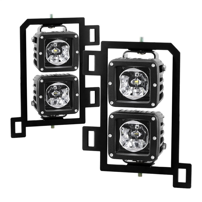 Spyder Dodge Ram 2013-2018 1500 Only Full LED Fog Lights W/Bracket and Universial Switch- Clear 9045424 9045424 Photo - Primary