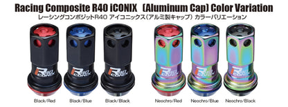 Project Kics 16+4 Neo Chrome Lock & Lug Nuts R40 Iconix - 14X1.25 (Black Cap) WRIA15NK WRIA15NK User 1
