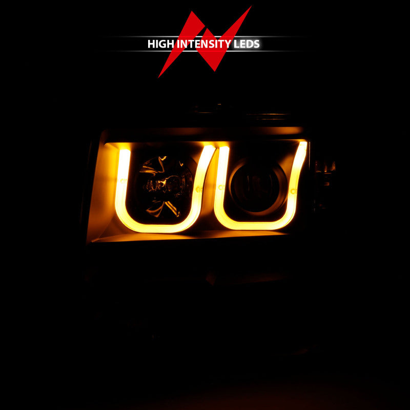 Anzo Ford F-150 09-14 Projector Switchback Headlights U-Bar Black W/ Amber 111383 Photo - lifestyle view