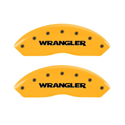 MGP 2 Caliper Covers Engraved Front Wrangler Yellow Finish Black Char 2006 Jeep Wrangler 42009FWRGYL 42009FWRGYL Photo - Primary