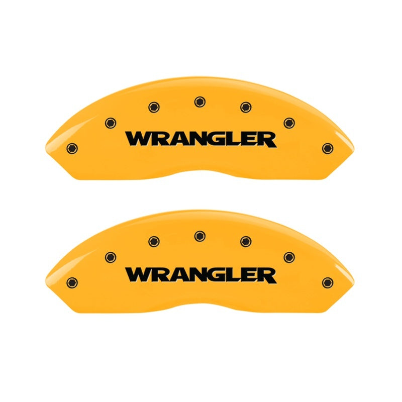 MGP 2 Caliper Covers Engraved Front Wrangler Yellow Finish Black Char 2006 Jeep Wrangler 42009FWRGYL 42009FWRGYL Photo - Primary