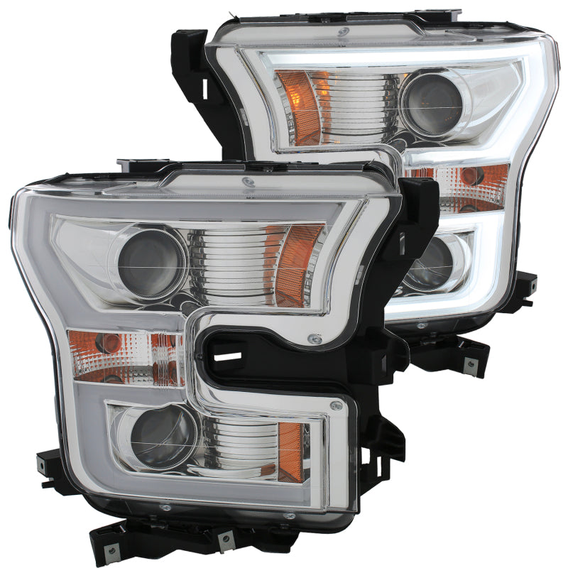 Anzo 2015-2016 Ford F-150 Projector Headlights w/ Plank Style Design Chrome 111348 Photo - Primary