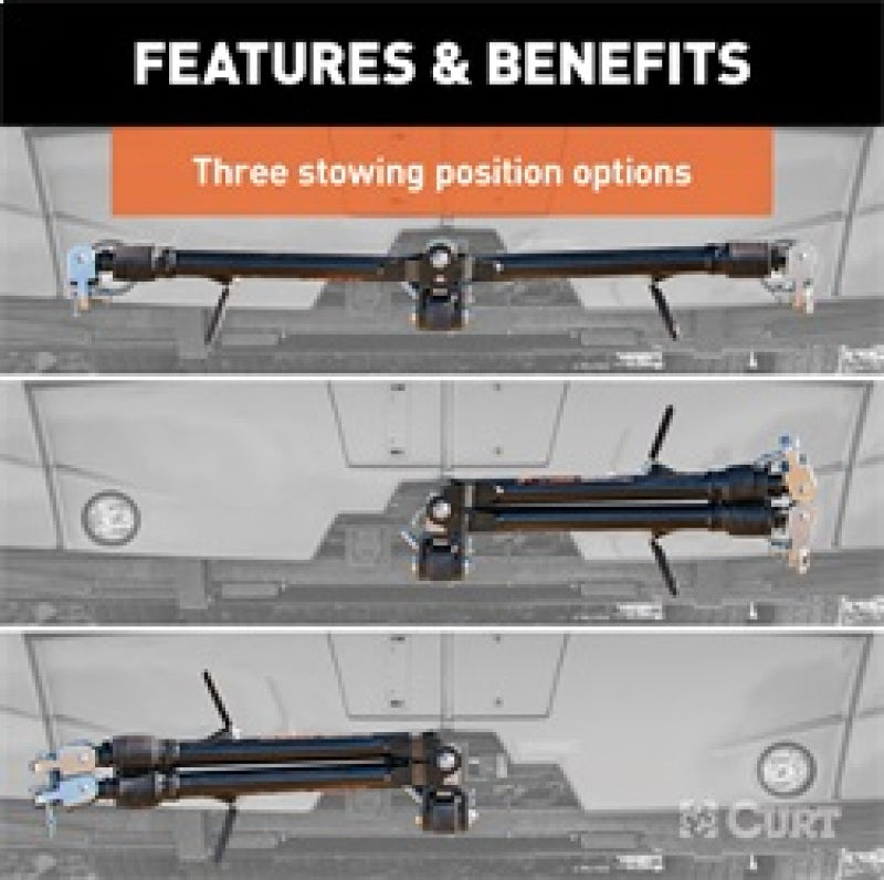 RockJock Curt Rambler Steel RV Tow Bar 7500lbs 2in Shank RJ-70001 RJ-70001 Features and Benefits