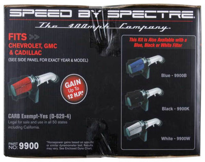 Spectre 99-07 GM Truck V8-4.8/5.3/6.0L F/I Air Intake Kit - Clear Anodized w/Red Filter 9900 9900 Photo - in package