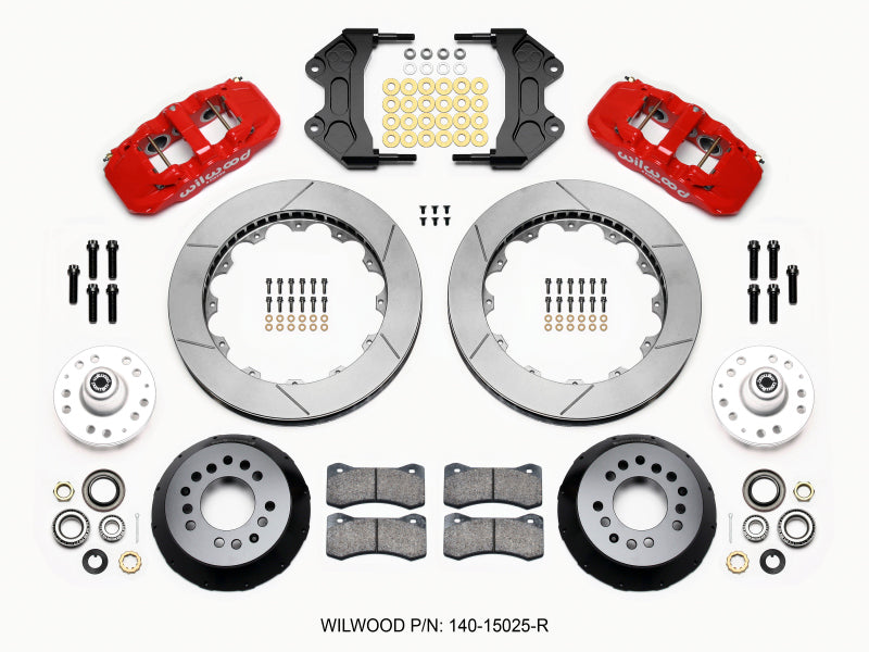 Wilwood AERO6 Front Hub Kit 15.00-Red WWE ProSpindle 140-15025-R 140-15025-R Photo - Primary
