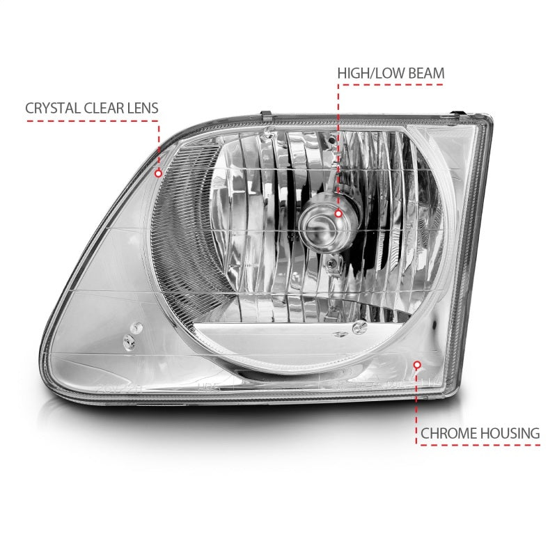 Anzo 1997-2003 Ford F-150 Crystal Headlights Chrome 111030 Photo - Unmounted