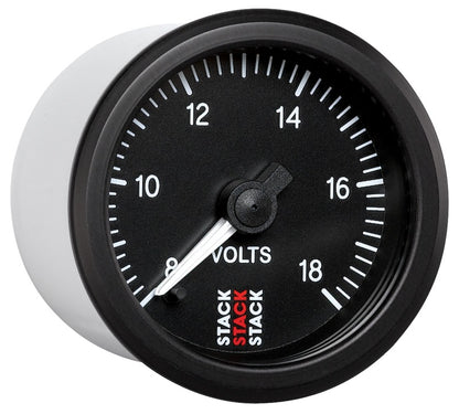 Autometer Stack 52mm 8-18V Pro Stepper Motor Battery Voltage Gauge - Black ST3316 ST3316 User 5
