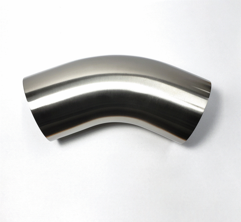 Stainless Bros 3.5in Diameter 1.5D / 5.25in CLR 45 Degree Bend 16GA Wall - Leg 601-08926-4150