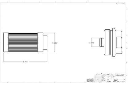 Aeromotive 100 Micron Element for 3/8'' NPT Filters 12616 Technical Drawing