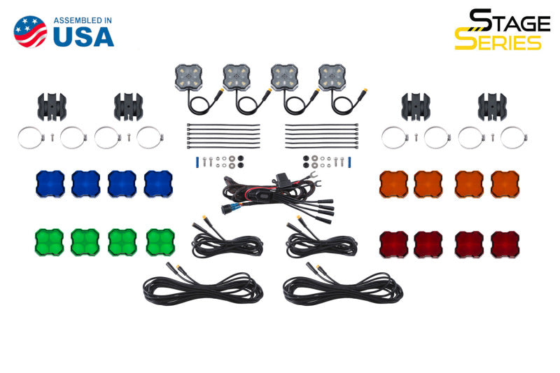 Diode Dynamics Stage Series SXS Rock Light Installer Kit - RGBW M8 w/Controller (4-pack) DD7751C DD7751C User 4