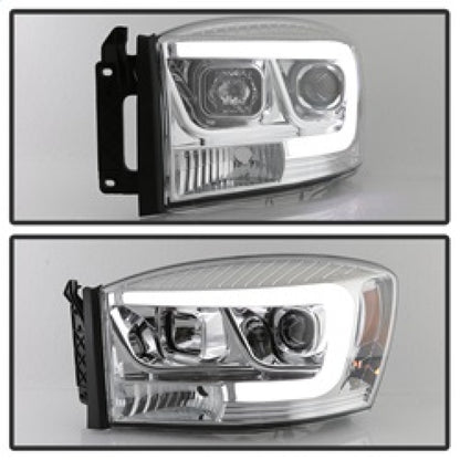 Spyder Dodge Ram 1500 06-08 V2 Projector Headlights - Light Bar DRL - Chrome (PRO-YD-DR06V2-LB-C) 5085290 5085290 Photo - Unmounted