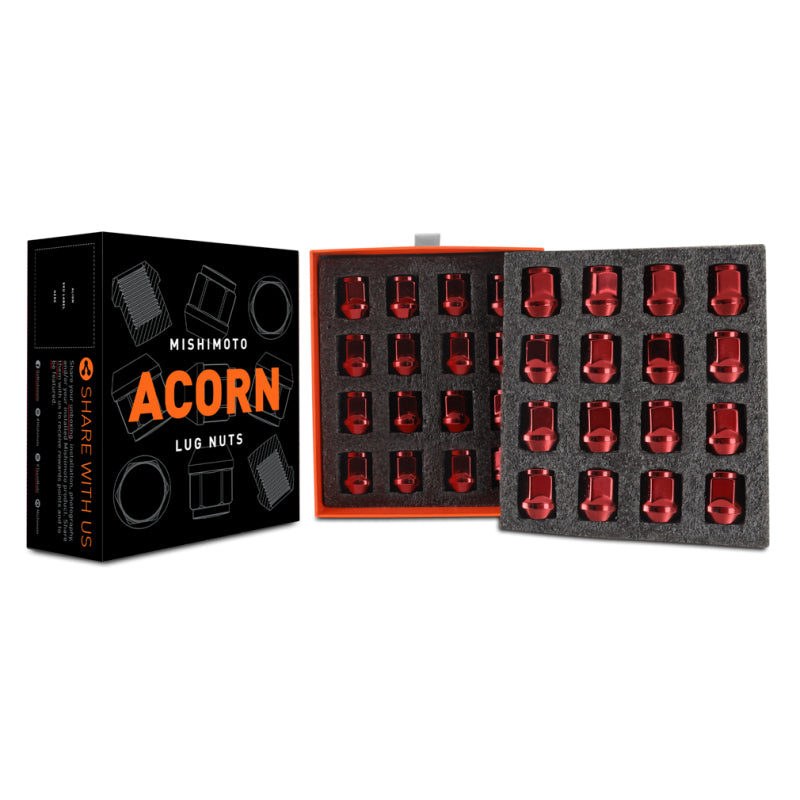 Mishimoto Steel Acorn Lug Nuts M14 x 1.5 - 32pc Set - Red MMLG-AC1415-32RD MMLG-AC1415-32RD User 1