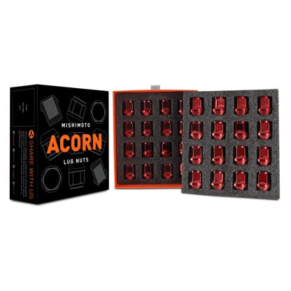Mishimoto Steel Acorn Lug Nuts M14 x 1.5 - 32pc Set - Red MMLG-AC1415-32RD MMLG-AC1415-32RD User 1