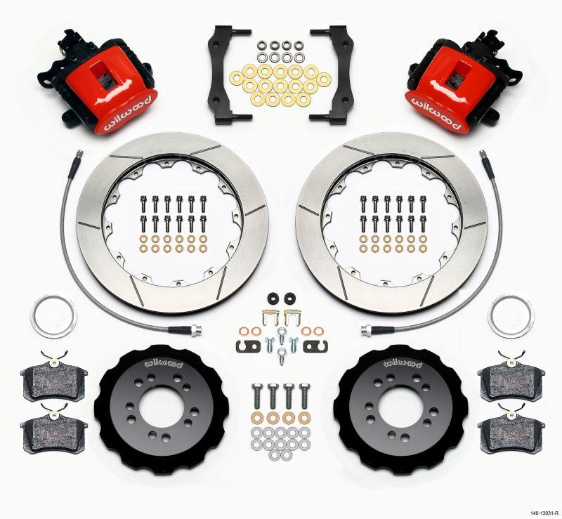 Wilwood Combination Parking Brake Rear Kit 12.88in Red 2013-Up Ford Focus ST w/ Lines 140-13031-R 140-13031-R Photo - Primary