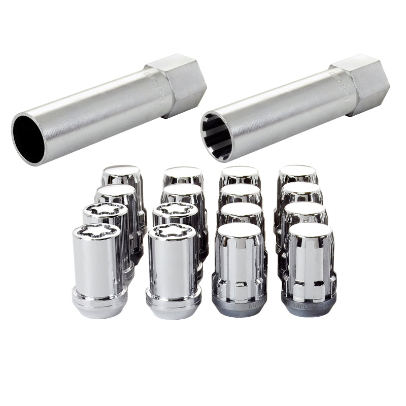McGard SplineDrive Tuner 4 Lug Install Kit w/Locks & Tool (Cone) M12x1.5 / 13/16 Hex - Chrome (CS) 65457CN 65457CN Photo - Primary