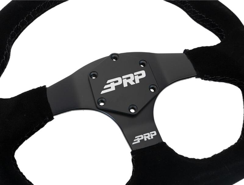 PRP Seats PRP Suede D-Shape Steering Wheel - Blue G251 G251 Photo - Close Up