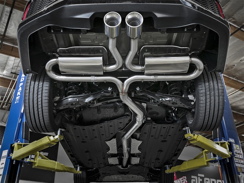 aFe Polished Takeda 3" Cat-Back Exhaust 17-18 Honda Civic Si I4 1.5L (T) 49-36621-P Photo - Mounted