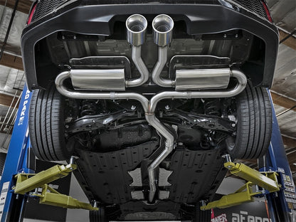 aFe Polished Takeda 3" Cat-Back Exhaust 17-18 Honda Civic Si I4 1.5L (T) 49-36621-P Photo - Mounted