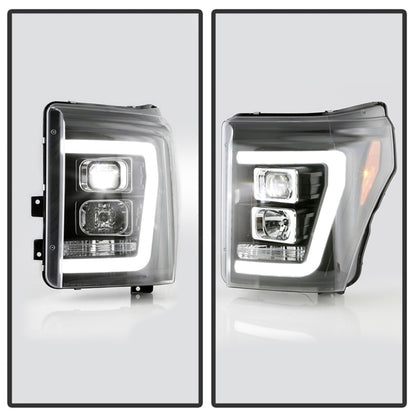 Spyder Ford F250/350/450 11-16 V2 High-Power LED Headlights-White Light Bar-Black PRO-YD-FS11V2PL-BK 5087898 5087898 Photo - Unmounted