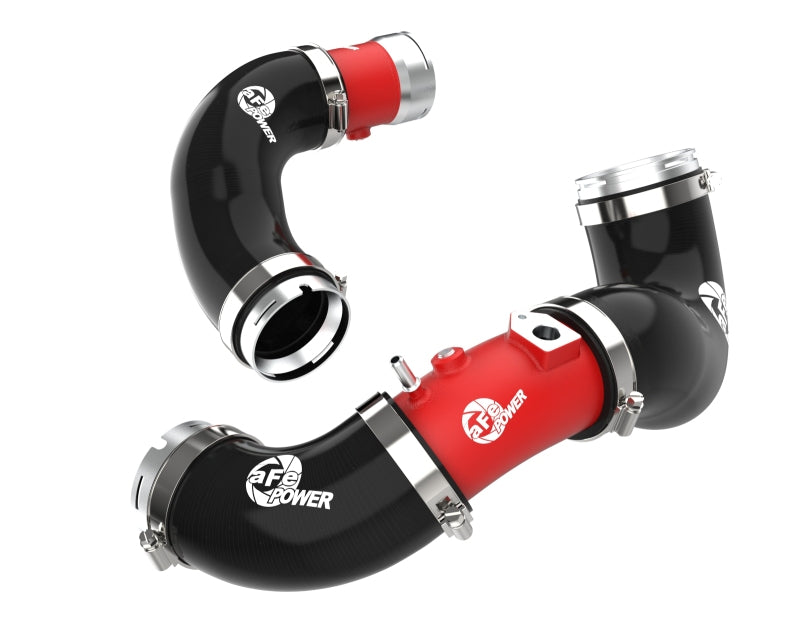 aFe BladeRunner 22-23 Kia Stinger L4-2.5L (t) Aluminum Hot and Cold Charge Pipe Kit - Red 46-20694-R 46-20694-R Photo - Primary
