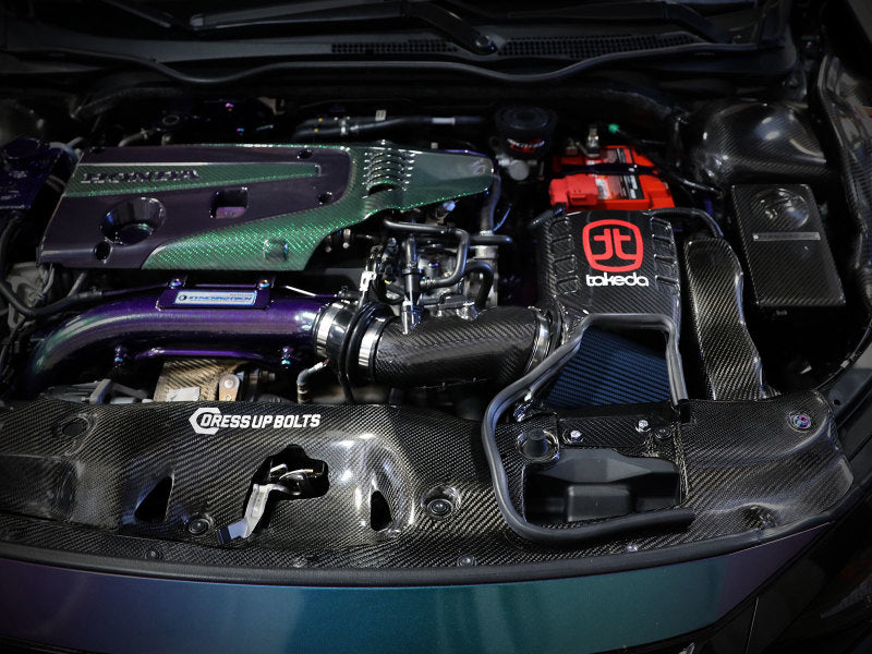 aFe Momentum Black Series Carbon Fiber CAIS w/Pro 5R Filter 17-18 Honda Civic Type R I4-2.0L (t) 58-10002R 58-10002R Photo - Mounted