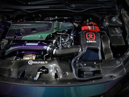aFe Momentum Black Series Carbon Fiber CAIS w/Pro 5R Filter 17-18 Honda Civic Type R I4-2.0L (t) 58-10002R 58-10002R Photo - Mounted