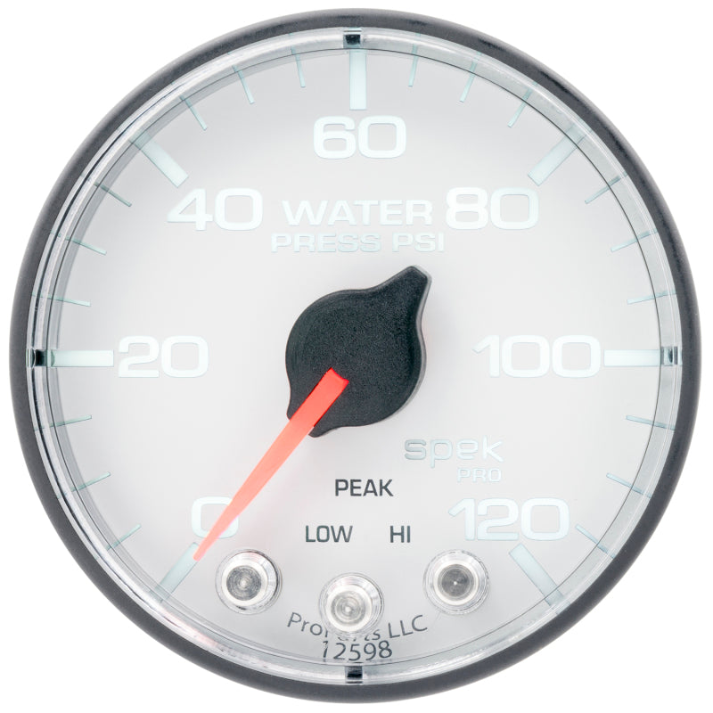 Autometer Gauge, Water Press, 2 1/16", 120Psi, Stepper Motor W/Peak & Warn, Wht P345128 User 2