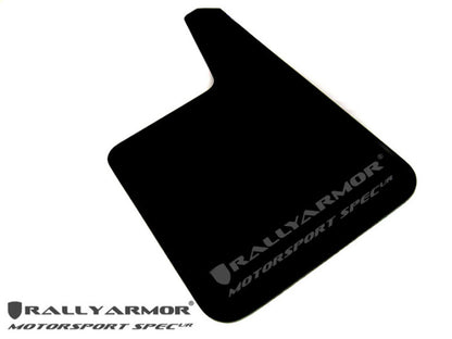 Rally Armor Universal Fitment (no hardware) MSpec Black Urethane Mud Flap w/ Gray Logo MF20-MSUR-BK/GY MF20-MSUR-BK/GY Photo - Primary