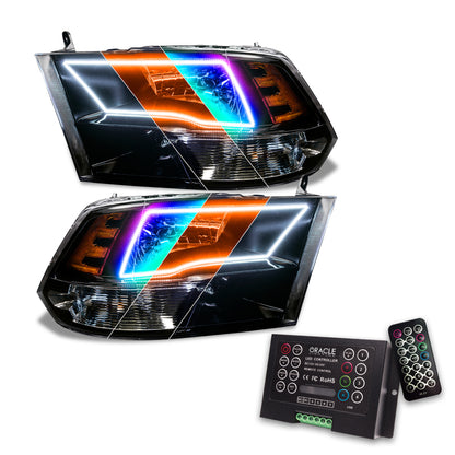 ORACLE Lighting 09-18 RAM 1500 Sport ColorSHIFT Halo Headlights - Blk Housing w/2.0 Controller 8906-333 8906-333 Photo - Primary