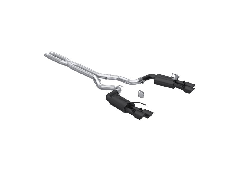 MBRP 2024 Ford Mustang GT 5.0L 3in Cat-Back Dual Split Rear - Quad Black Tips S7280BLK S7280BLK Photo - Primary