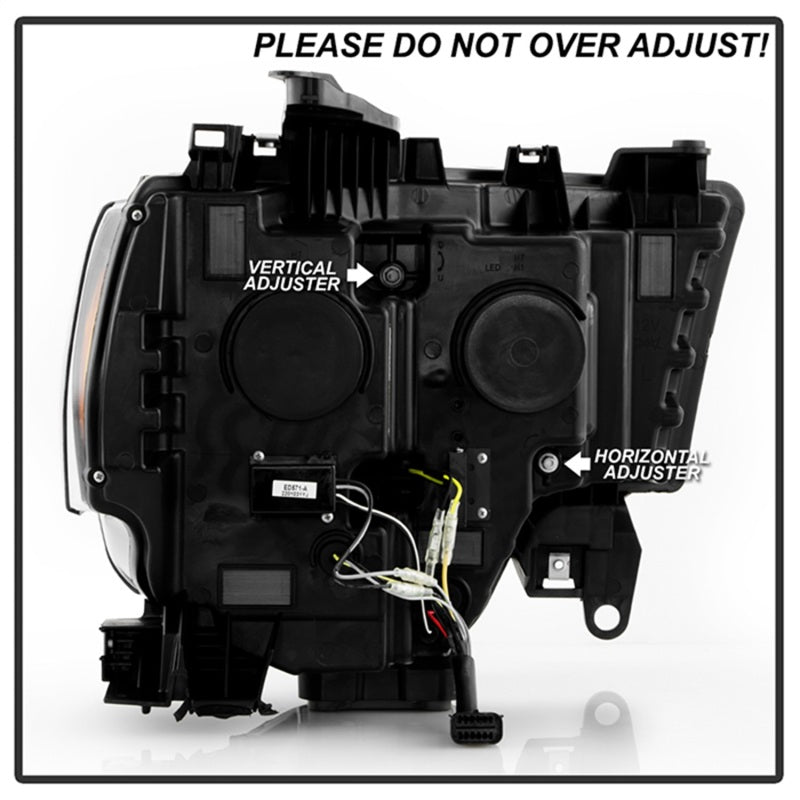 SPYDER 19-22 Dodge Ram 2500/3500 (Halogen Model Only) Proj. Headlights (PRO-YD-DR19HDHALAP-SEQ-BK) 5088604 5088604 Photo - Unmounted