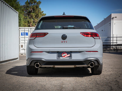 aFe Gemini XV 3in to 2 1/2in 304 SS Cat-Back Exhaust 22-23 Volkswagen GTI (MK8) 2.0L w/Polished Tips 49-36451-P 49-36451-P Photo - Mounted