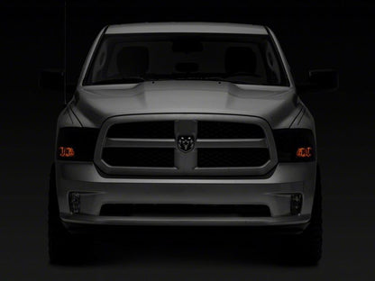 Raxiom 09-18 Dodge RAM 1500 Axial OEM Rep Headlights w/ Single Bulb- Chrome Housing (Smoked Lens) R118019 R118019 Photo - Close Up