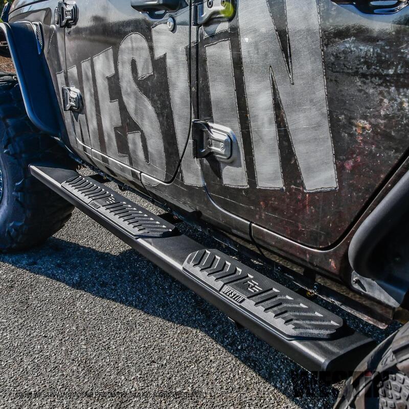 Westin 18-22 Jeep Wrangler JLU 4dr R5 Nerf Step Bars - Tex. Blk 28-51315 28-51315 Photo - Mounted