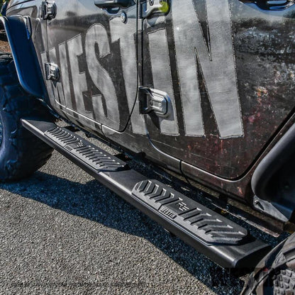 Westin 18-22 Jeep Wrangler JLU 4dr R5 Nerf Step Bars - Tex. Blk 28-51315 28-51315 Photo - Mounted