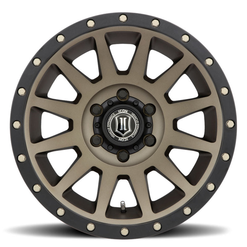 ICON Compression 18x9 6x5.5 25mm Offset 6in BS 95.1mm Bore Bronze Wheel 2018909060BR 2018909060BR Photo - Close Up