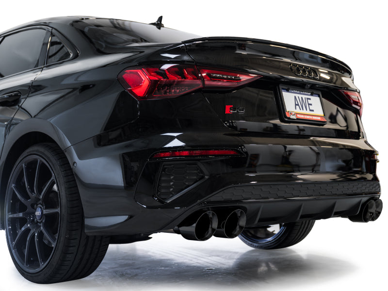 AWE Tuning AWE 22-24 Audi 8Y S3 Track Edition Exhaust  - Diamond Black Tips 3020-43897 3020-43897 Photo - Mounted