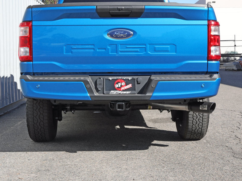 aFe Apollo GT 3in 409 SS Cat-Back Exhaust 2021 Ford F-150 V6 2.7L/3.5L (tt)/V8 5.0L w/ Black Tips 49-43125-B 49-43125-B Photo - Mounted
