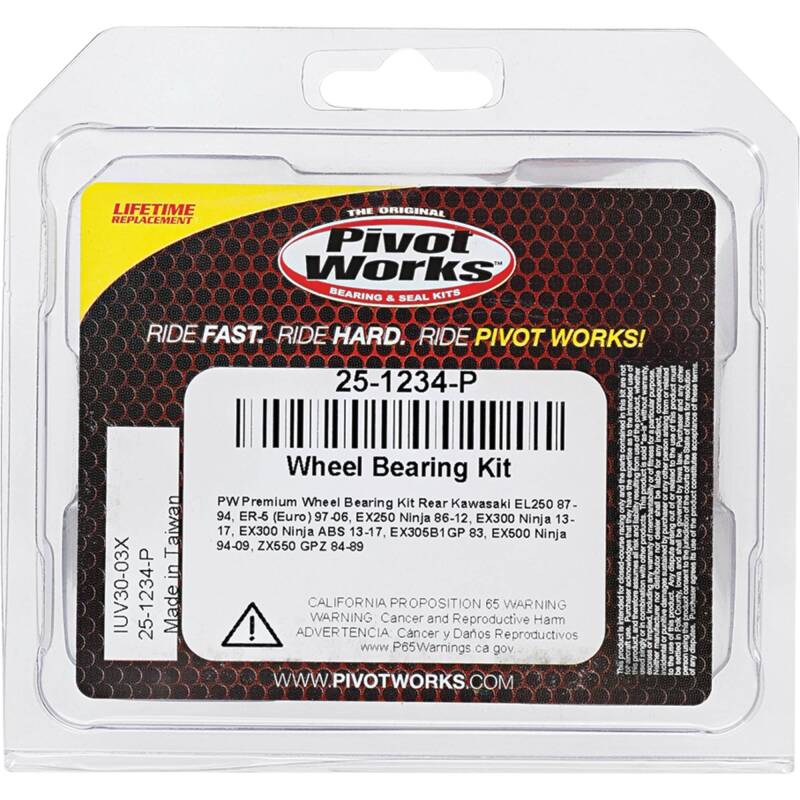 Pivot Works Kawasaki Wheel Bearing Kit Premium Bearings 25-1234-P 25-1234-P Photo - Primary